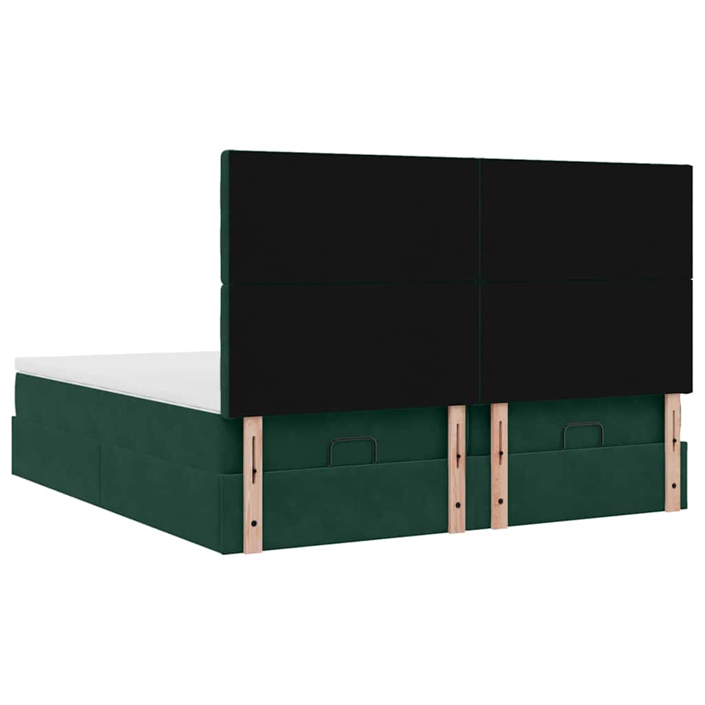 Struttura Letto Pouf con Materassi 200x200 cm Velluto