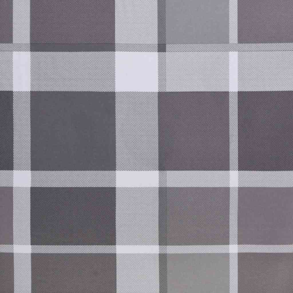 Lettino Pieghevole Quadri Grigi 175x54x8,5 cm in Tessuto Oxford