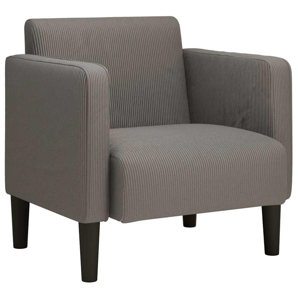 Divano Sedia con Braccioli Grigio Chiaro 54 cm Tessuto a Coste | homemem39