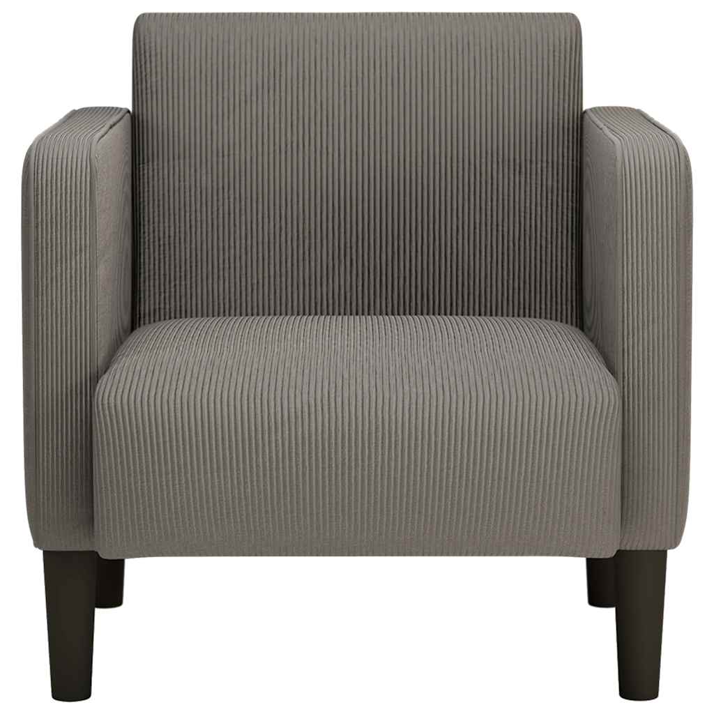 Divano Sedia con Braccioli Grigio Chiaro 54 cm Tessuto a Coste | homemem39