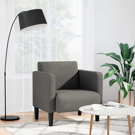 Divano Sedia con Braccioli Grigio Chiaro 54 cm Tessuto a Coste | homemem39