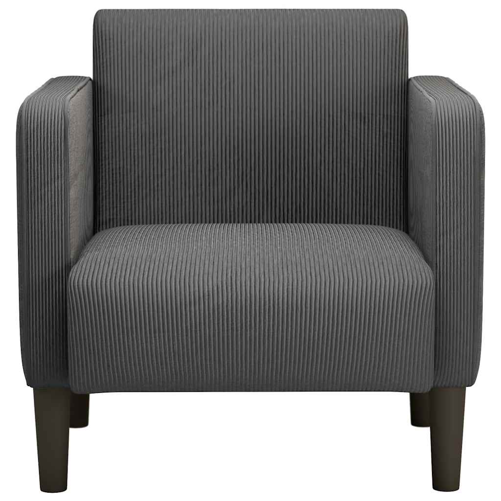 Divano Sedia con Braccioli Grigio Scuro 54 cm Tessuto a Coste | homemem39