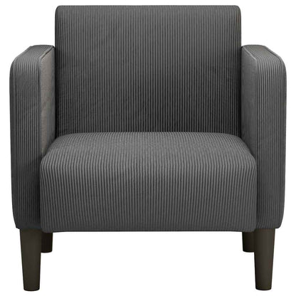 Divano Sedia con Braccioli Grigio Scuro 54 cm Tessuto a Coste | homemem39