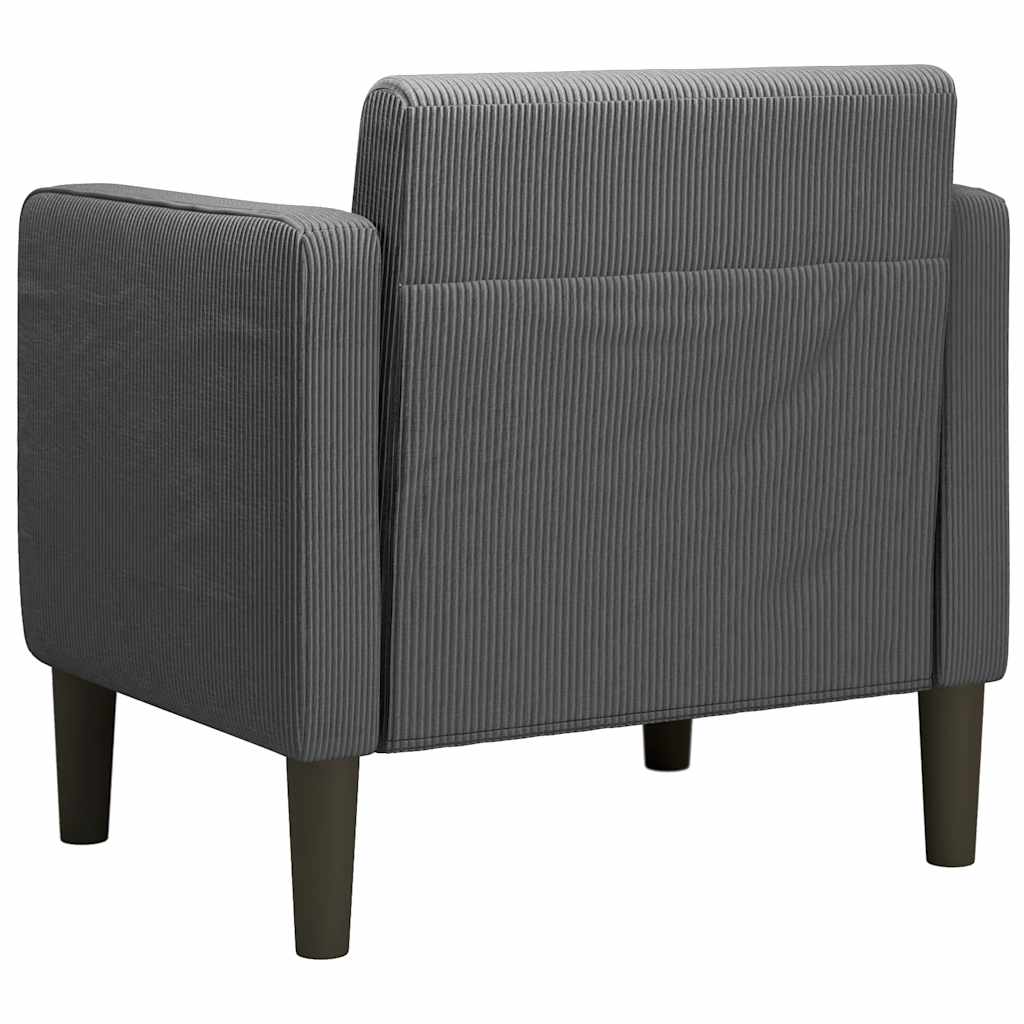 Divano Sedia con Braccioli Grigio Scuro 54 cm Tessuto a Coste | homemem39