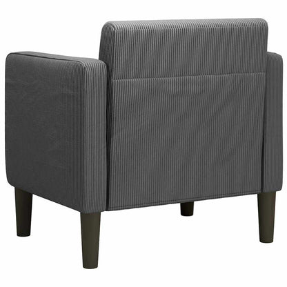 Divano Sedia con Braccioli Grigio Scuro 54 cm Tessuto a Coste | homemem39