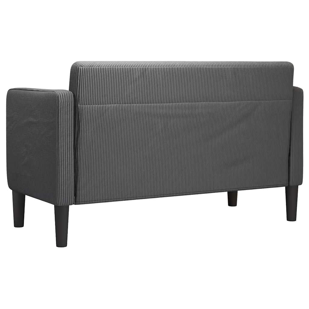 Divano Divanetto Grigio Scuro 109 cm Tessuto di Velluto a Coste | homemem39