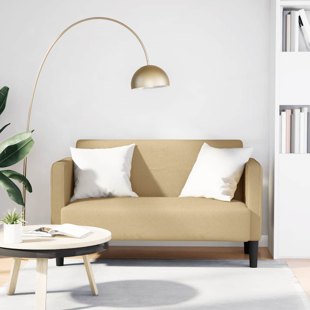 Divano Divanetto Verde Grigio 109 cm Tessuto a Coste | homemem39