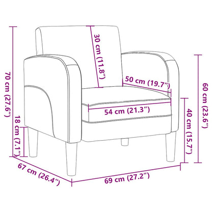 Divano Sedia con Braccioli Crema 54 cm in Similpelle | homemem39