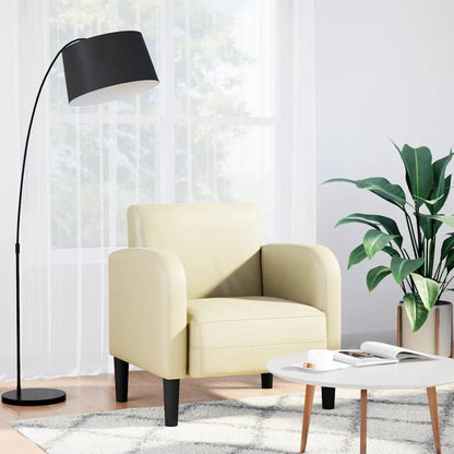 Divano Sedia con Braccioli Crema 54 cm in Similpelle | homemem39