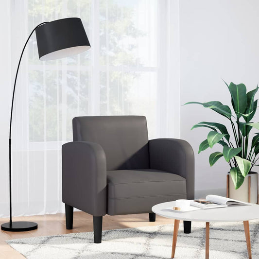 Divano Sedia con Braccioli Grigio 54 cm in Similpelle | homemem39