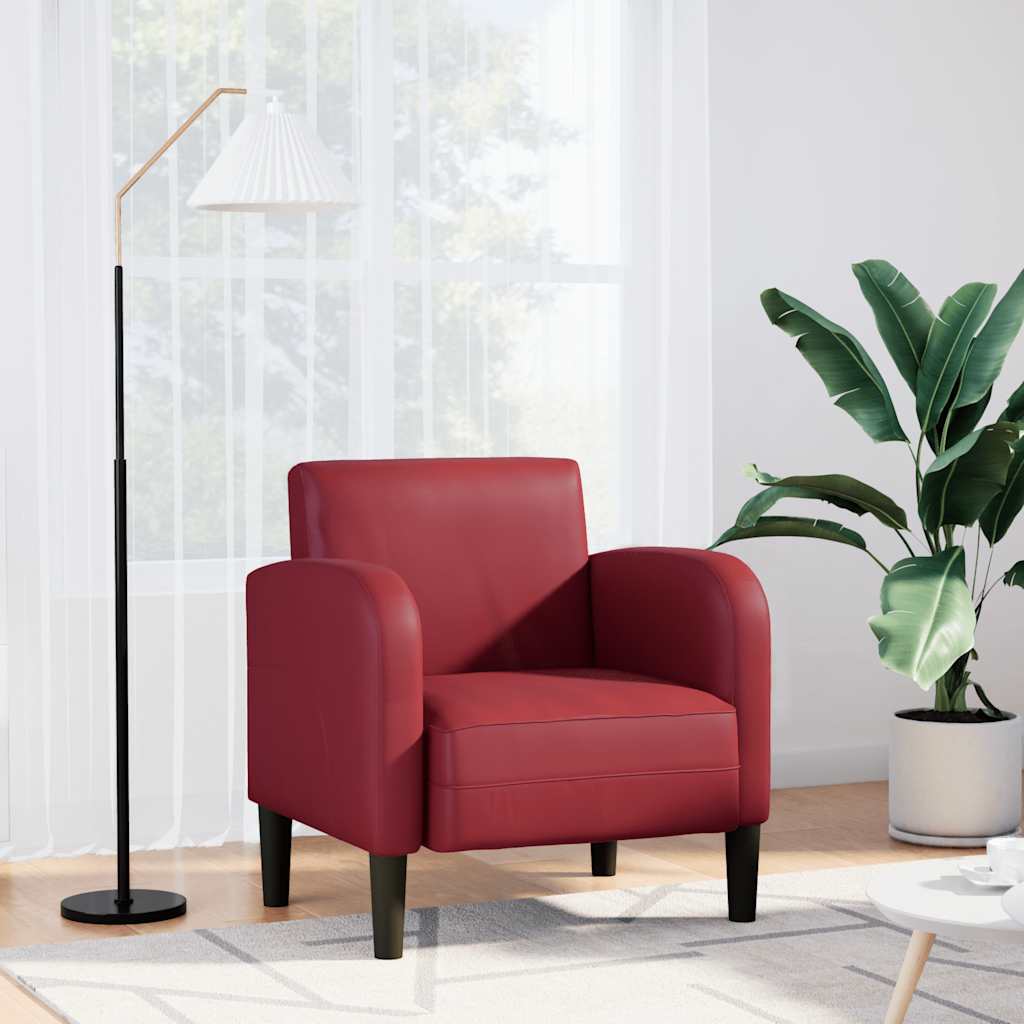 Divano Sedia con Braccioli Rosso Vino 54 cm in Similpelle | homemem39