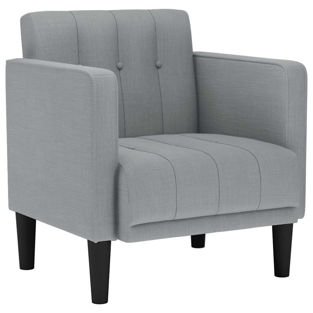 Divano Sedia con Braccioli Grigio Chiaro 53 cm in Tessuto | homemem39