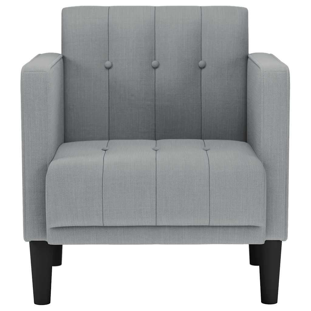 Divano Sedia con Braccioli Grigio Chiaro 53 cm in Tessuto | homemem39