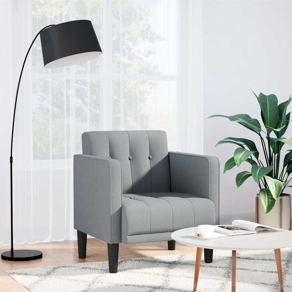 Divano Sedia con Braccioli Grigio Chiaro 53 cm in Tessuto | homemem39
