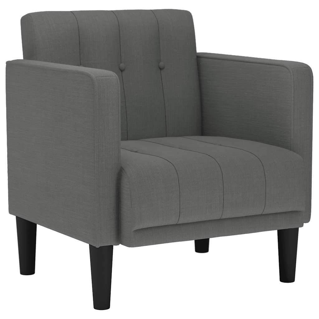 Divano Sedia con Braccioli Grigio Scuro 53 cm in Tessuto | homemem39