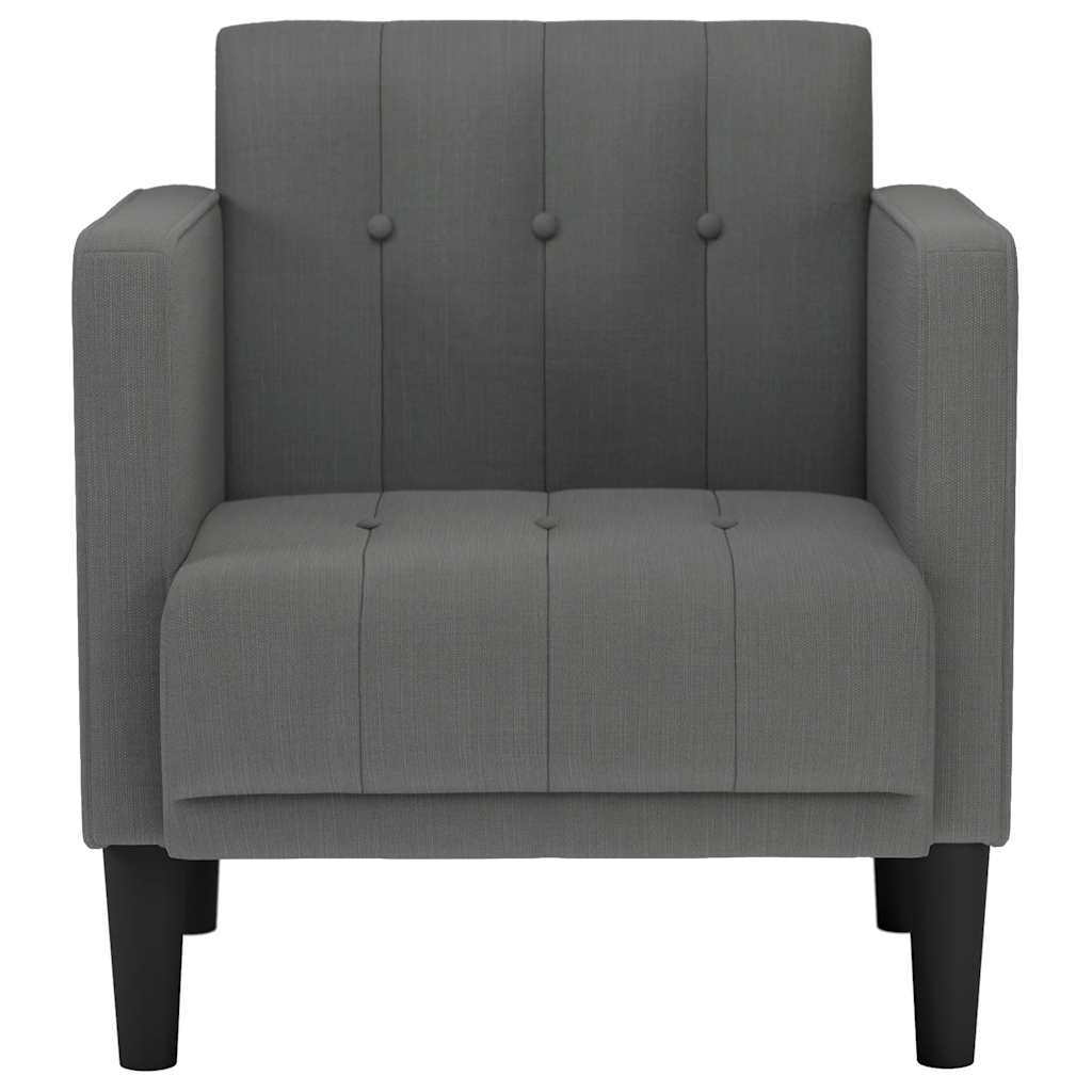 Divano Sedia con Braccioli Grigio Scuro 53 cm in Tessuto
