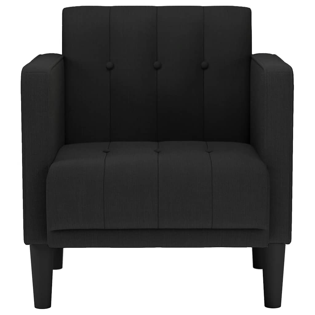 Divano Sedia con Braccioli Nero 53 cm in Tessuto