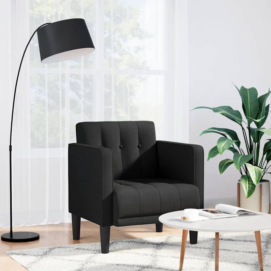 Divano Sedia con Braccioli Nero 53 cm in Tessuto | homemem39