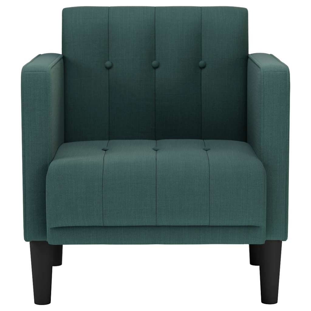 Divano Sedia con Braccioli Verde Scuro 53 cm in Tessuto