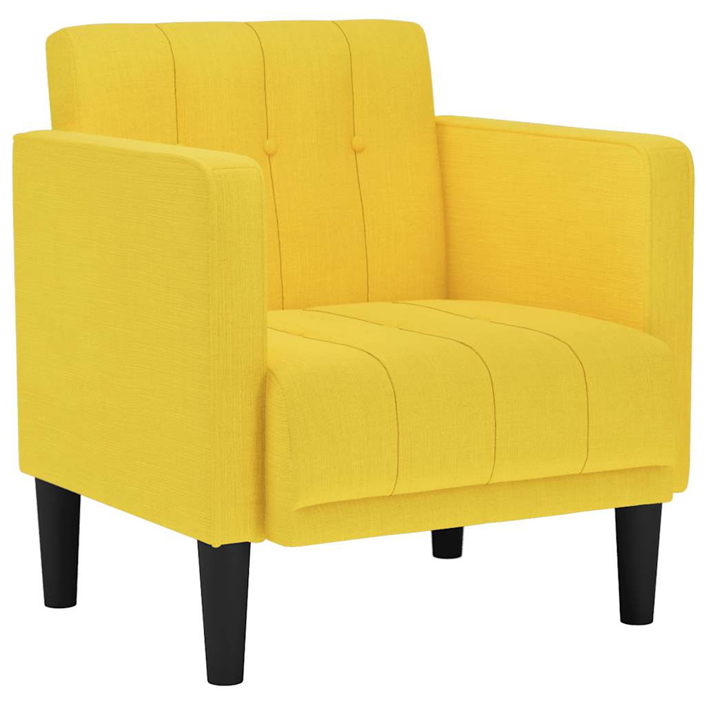 Divano Sedia con Braccioli Giallo Chiaro 53 cm in Tessuto