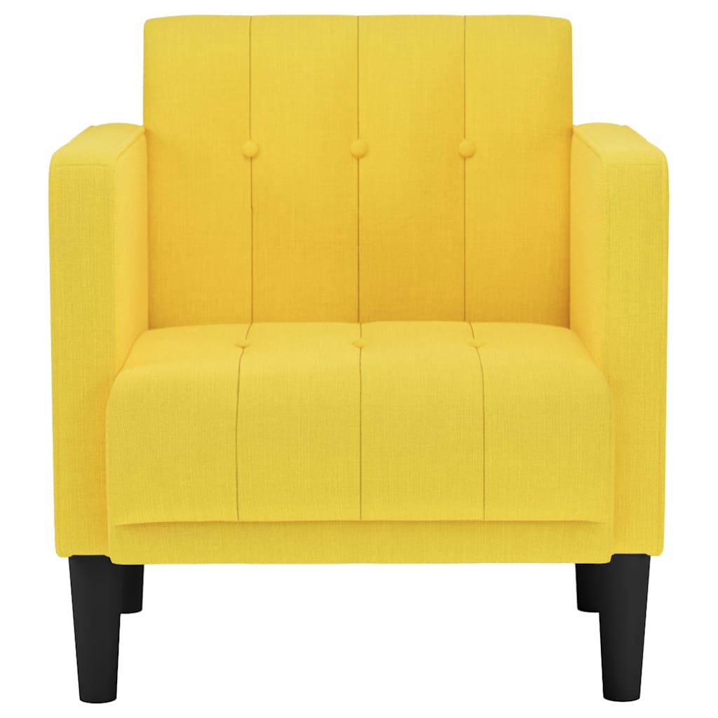 Divano Sedia con Braccioli Giallo Chiaro 53 cm in Tessuto - homemem39
