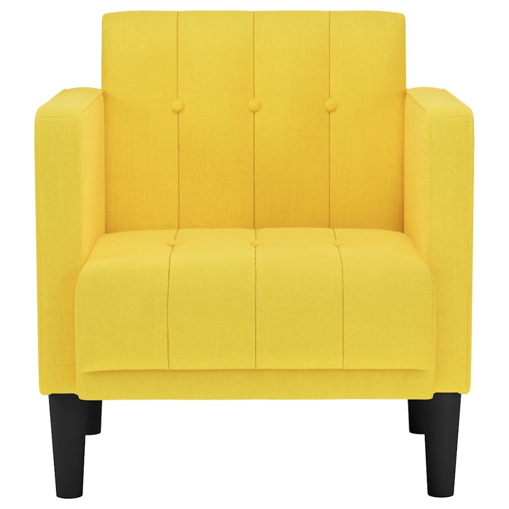 Divano Sedia con Braccioli Giallo Chiaro 53 cm in Tessuto