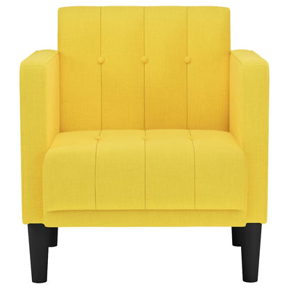 Divano Sedia con Braccioli Giallo Chiaro 53 cm in Tessuto