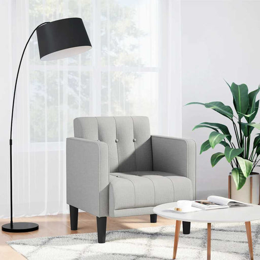 Divano Sedia con Braccioli Grigio Nuvola 53 cm in Tessuto