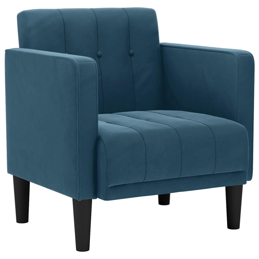 Divano Sedia con Braccioli Blu 53 cm in Velluto
