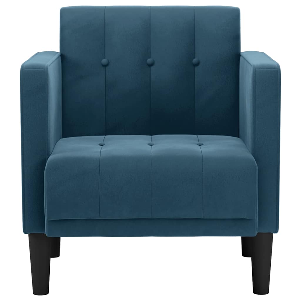 Divano Sedia con Braccioli Blu 53 cm in Velluto