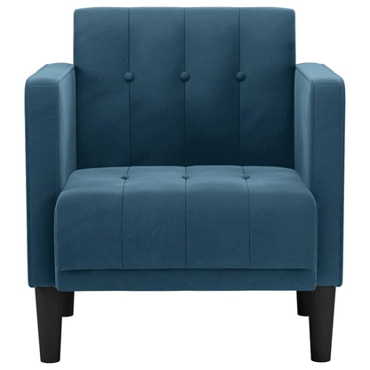 Divano Sedia con Braccioli Blu 53 cm in Velluto