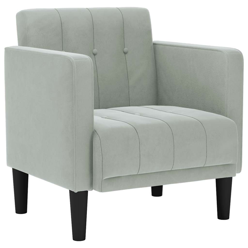 Divano Sedia con Braccioli Grigio Chiaro 53 cm in Velluto | homemem39