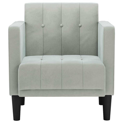 Divano Sedia con Braccioli Grigio Chiaro 53 cm in Velluto