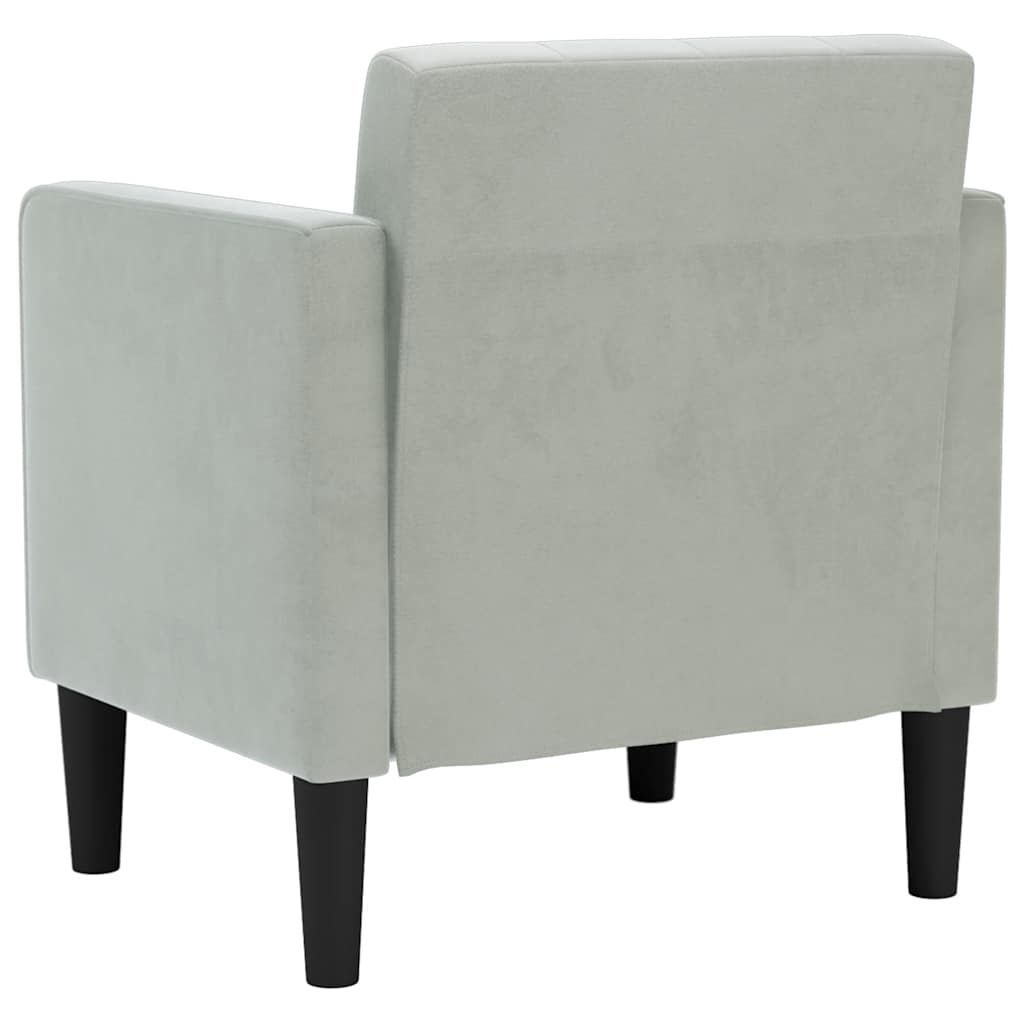 Divano Sedia con Braccioli Grigio Chiaro 53 cm in Velluto - homemem39