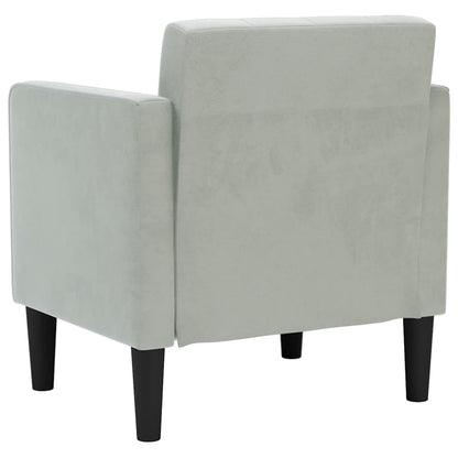 Divano Sedia con Braccioli Grigio Chiaro 53 cm in Velluto - homemem39