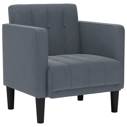 Divano Sedia con Braccioli Grigio Scuro 53 cm in Velluto | homemem39