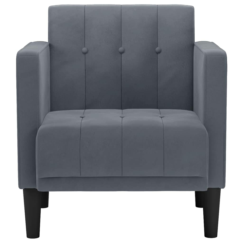 Divano Sedia con Braccioli Grigio Scuro 53 cm in Velluto | homemem39