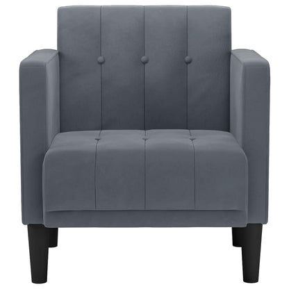 Divano Sedia con Braccioli Grigio Scuro 53 cm in Velluto | homemem39