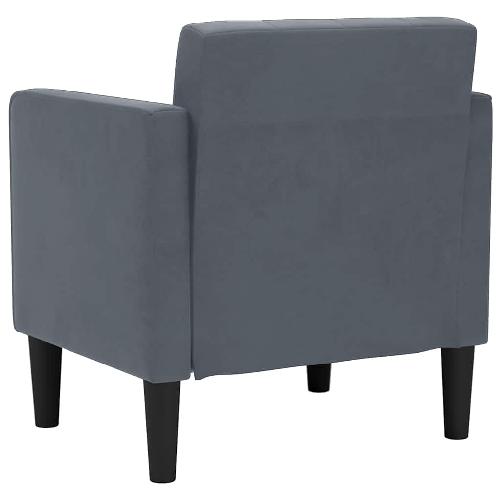 Divano Sedia con Braccioli Grigio Scuro 53 cm in Velluto | homemem39