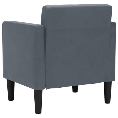 Divano Sedia con Braccioli Grigio Scuro 53 cm in Velluto - homemem39