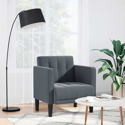 Divano Sedia con Braccioli Grigio Scuro 53 cm in Velluto | homemem39