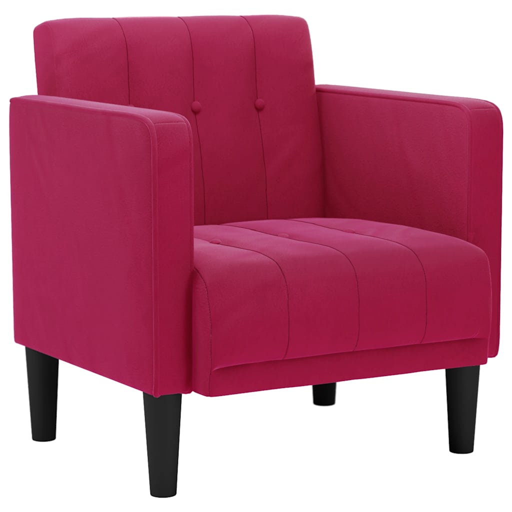 Divano Sedia con Braccioli Rosso Vino 53 cm in Velluto | homemem39