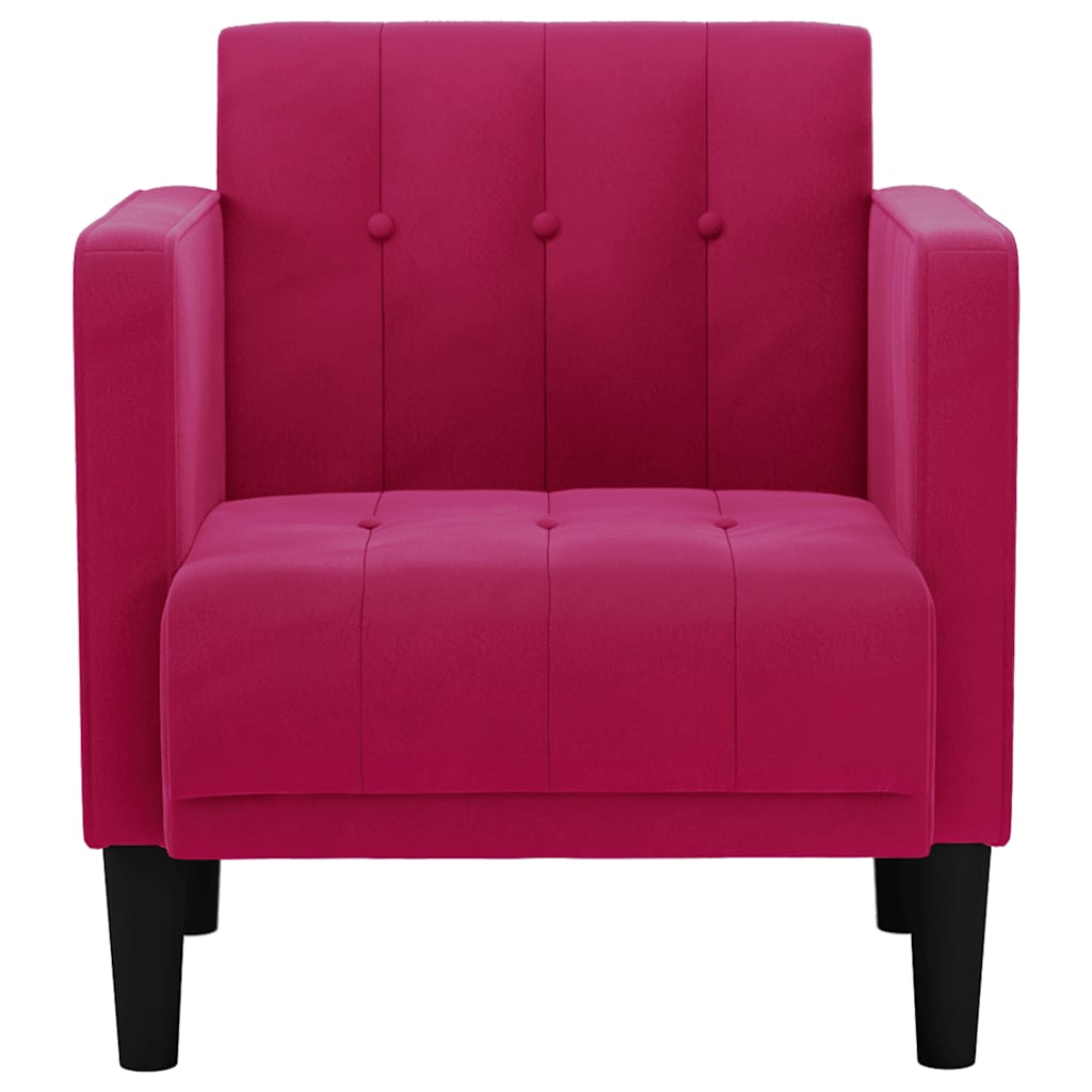 Divano Sedia con Braccioli Rosso Vino 53 cm in Velluto | homemem39