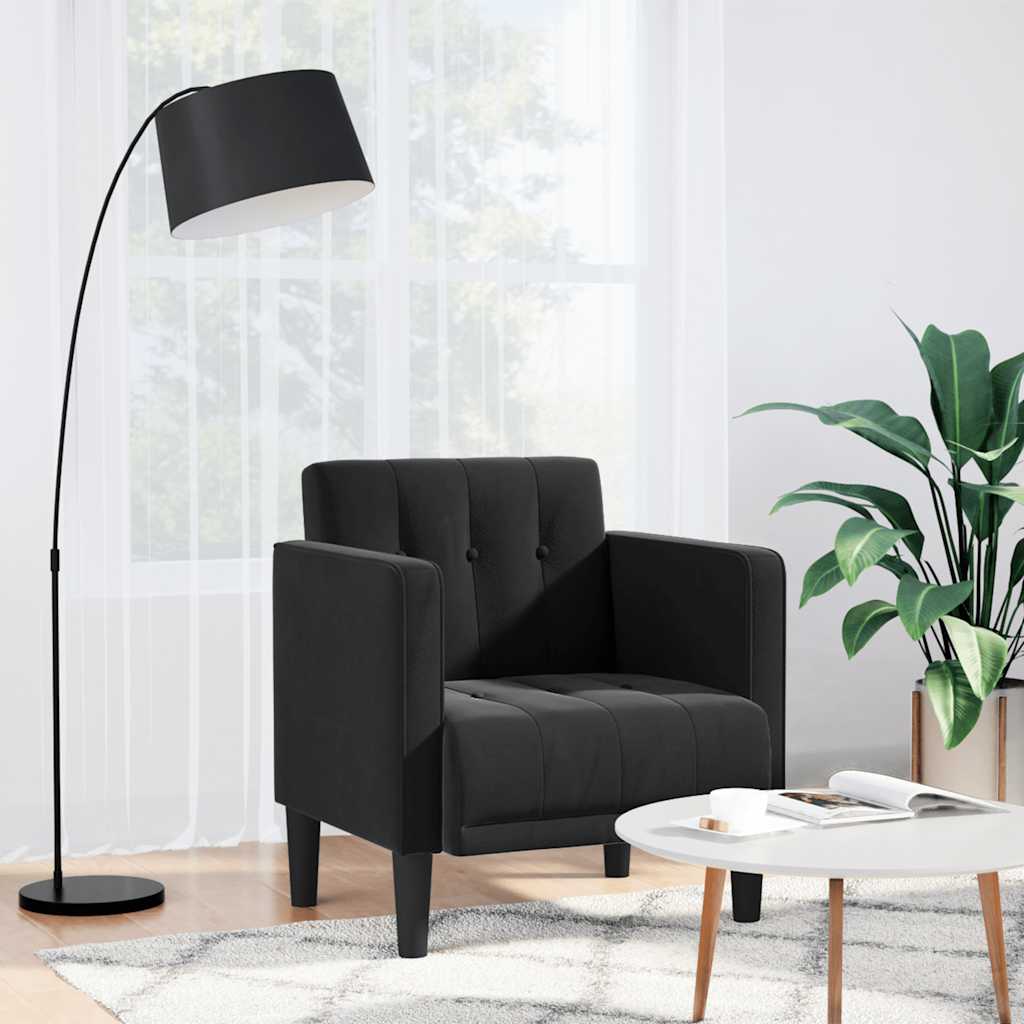 Divano Sedia con Braccioli Nero 53 cm in Velluto | homemem39