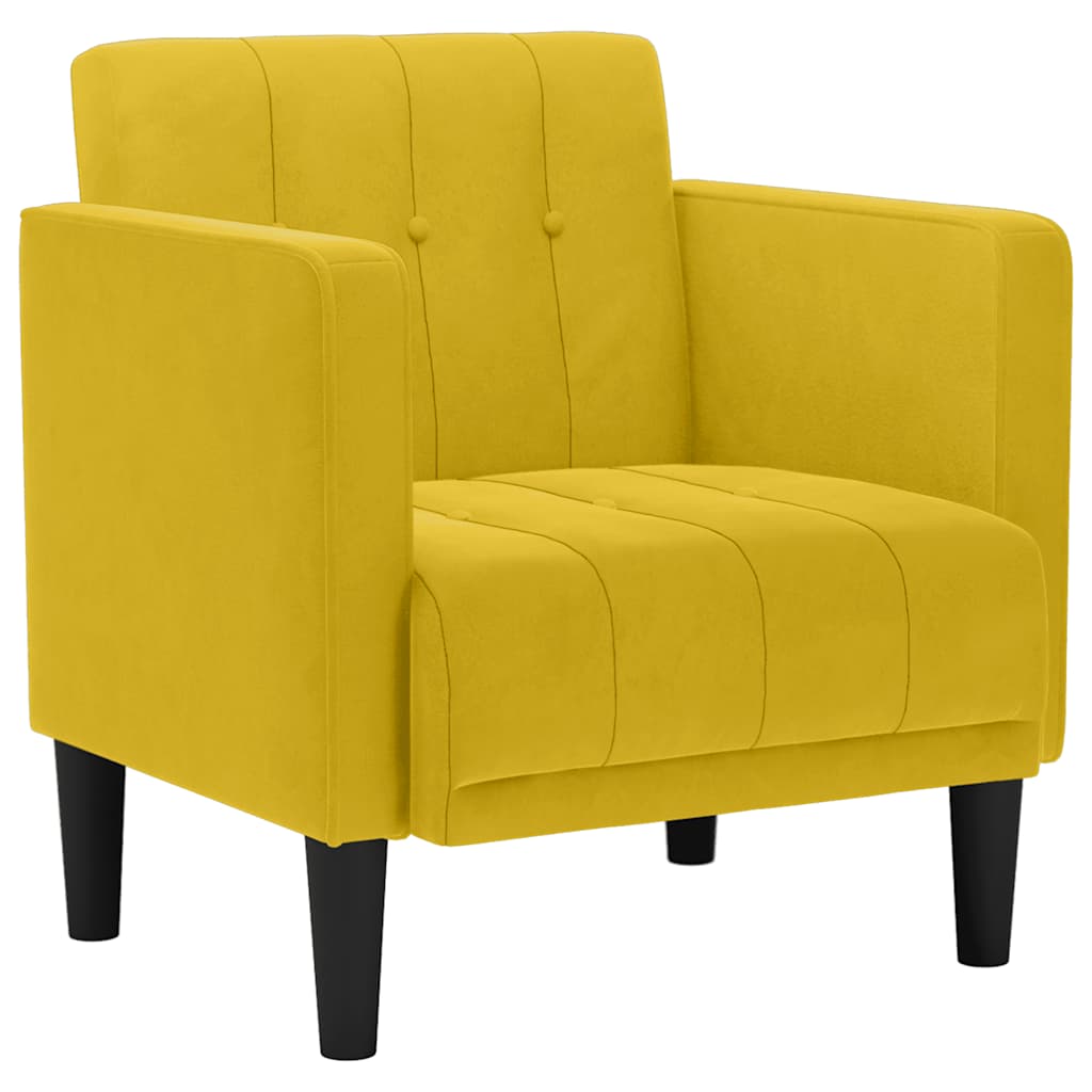 Divano Sedia con Braccioli Giallo 53 cm in Velluto | homemem39