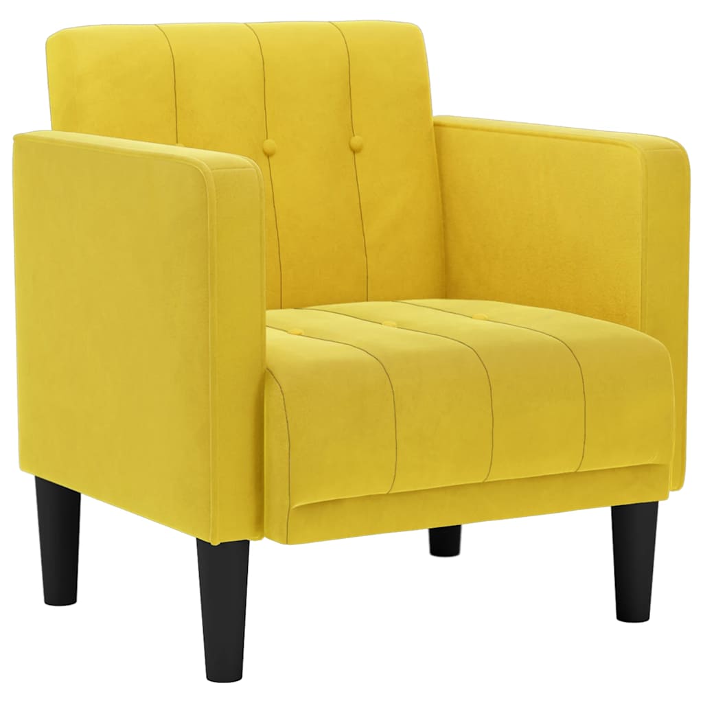 Divano Sedia con Braccioli Giallo 53 cm in Velluto - homemem39