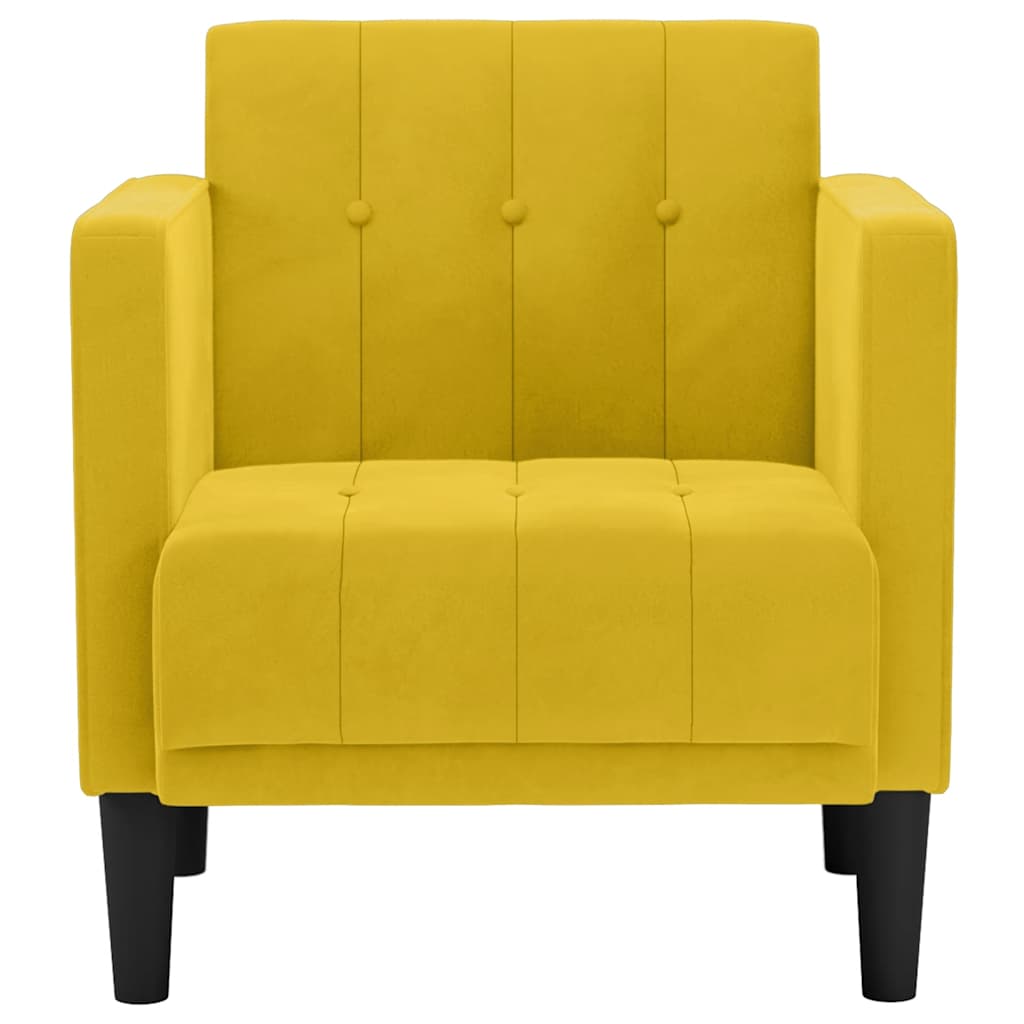 Divano Sedia con Braccioli Giallo 53 cm in Velluto | homemem39