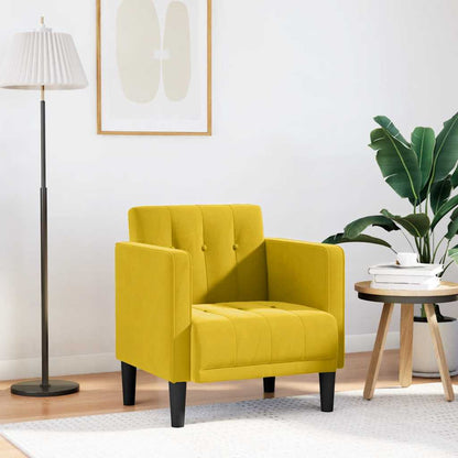 Divano Sedia con Braccioli Giallo 53 cm in Velluto | homemem39