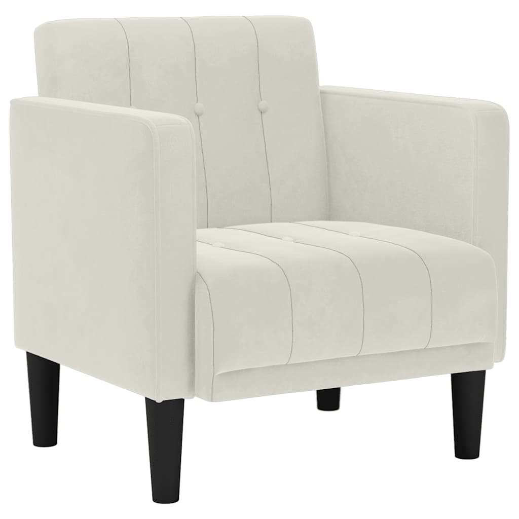 Divano Sedia con Braccioli Crema 53 cm in Velluto | homemem39