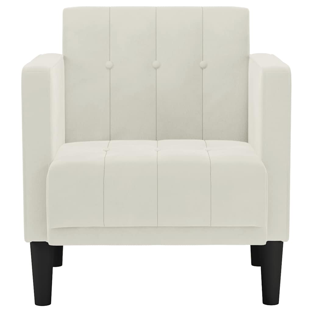 Divano Sedia con Braccioli Crema 53 cm in Velluto | homemem39
